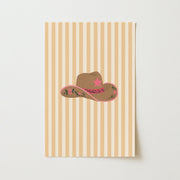 Pink Cowgirl Hat – Arte de pared costero