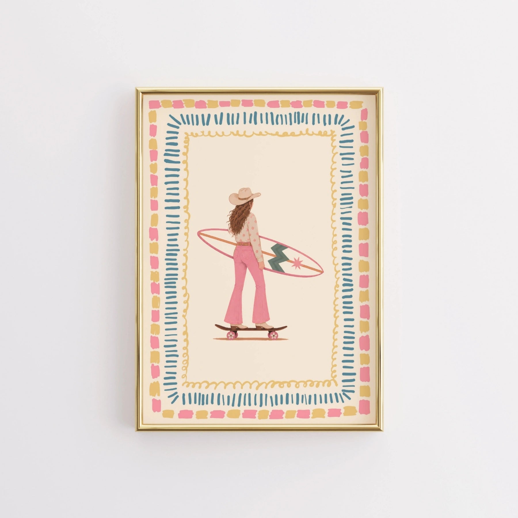 Coastal Cowgirl Surfer Wall Art