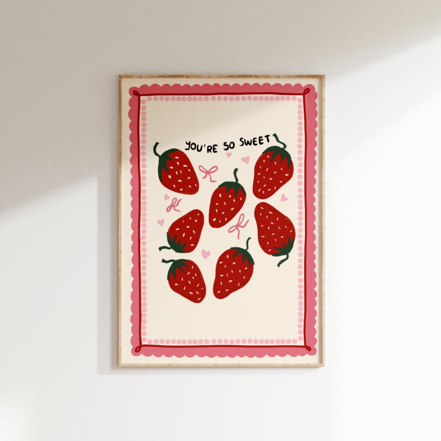 Strawberry Nursery Print, Girls Room Decor
