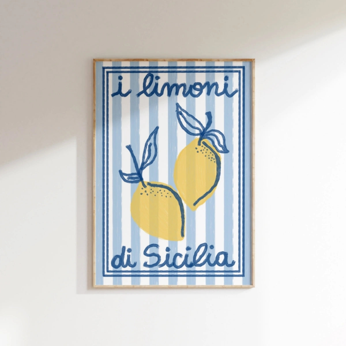 Art mural citron italien – Imprimé cuisine sicilienne, Décoration murale côtière