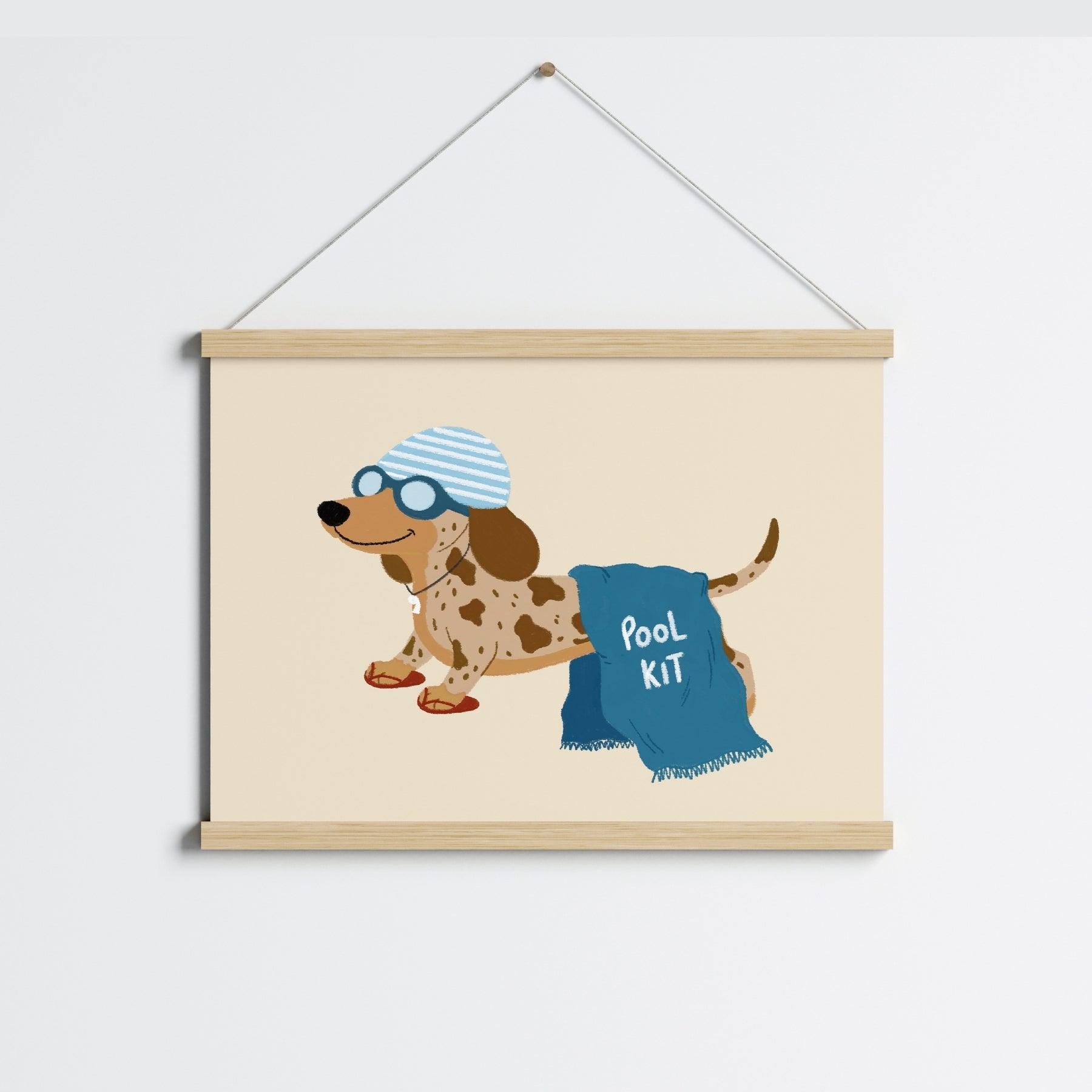 Pool Kit Dachshund Nursery Print