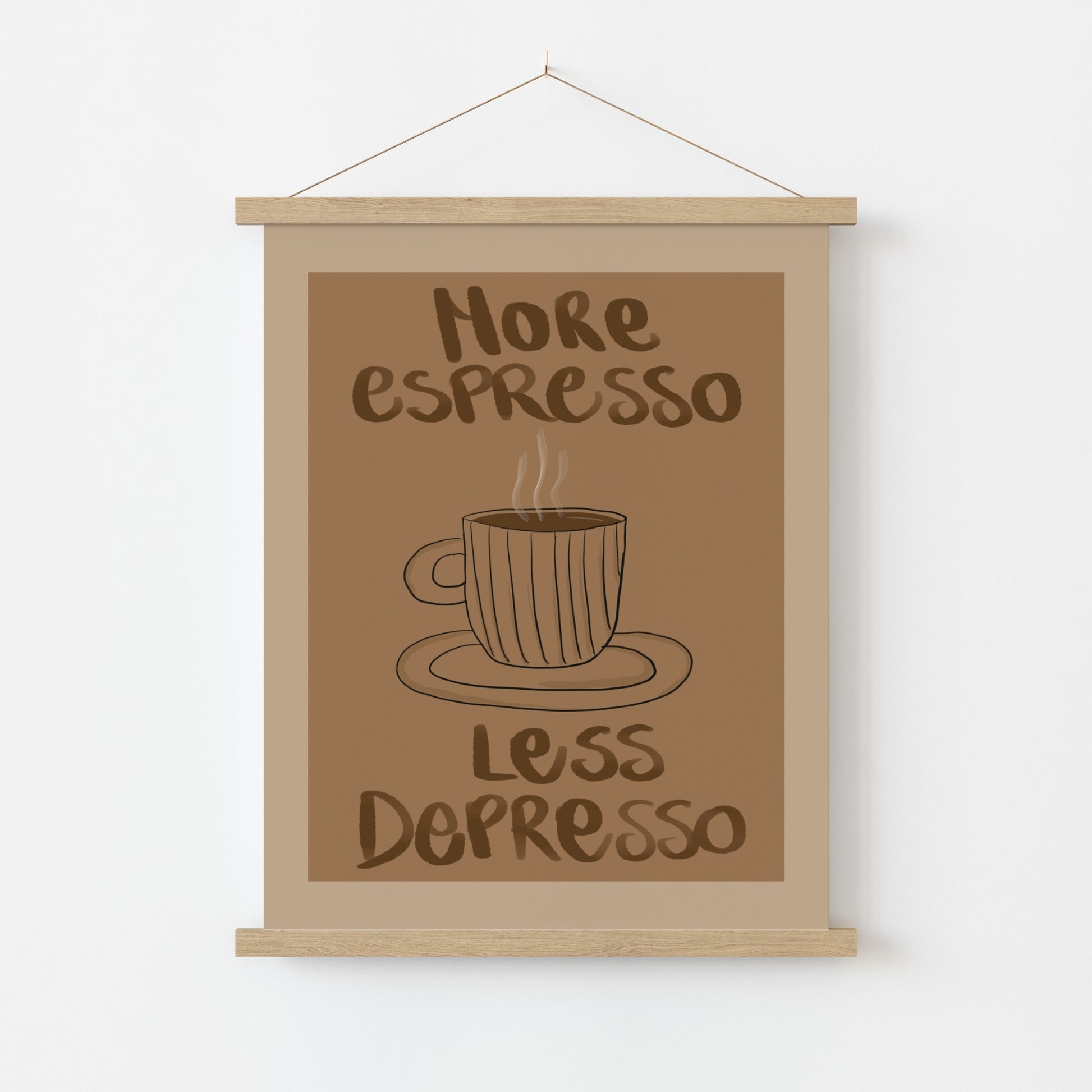 Funny Coffee Wall Art – More Espresso Less Depresso Quote Print