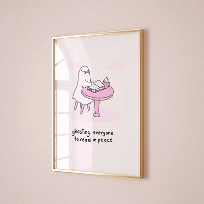 Ghosting Everyone  – Pink Halloween Print