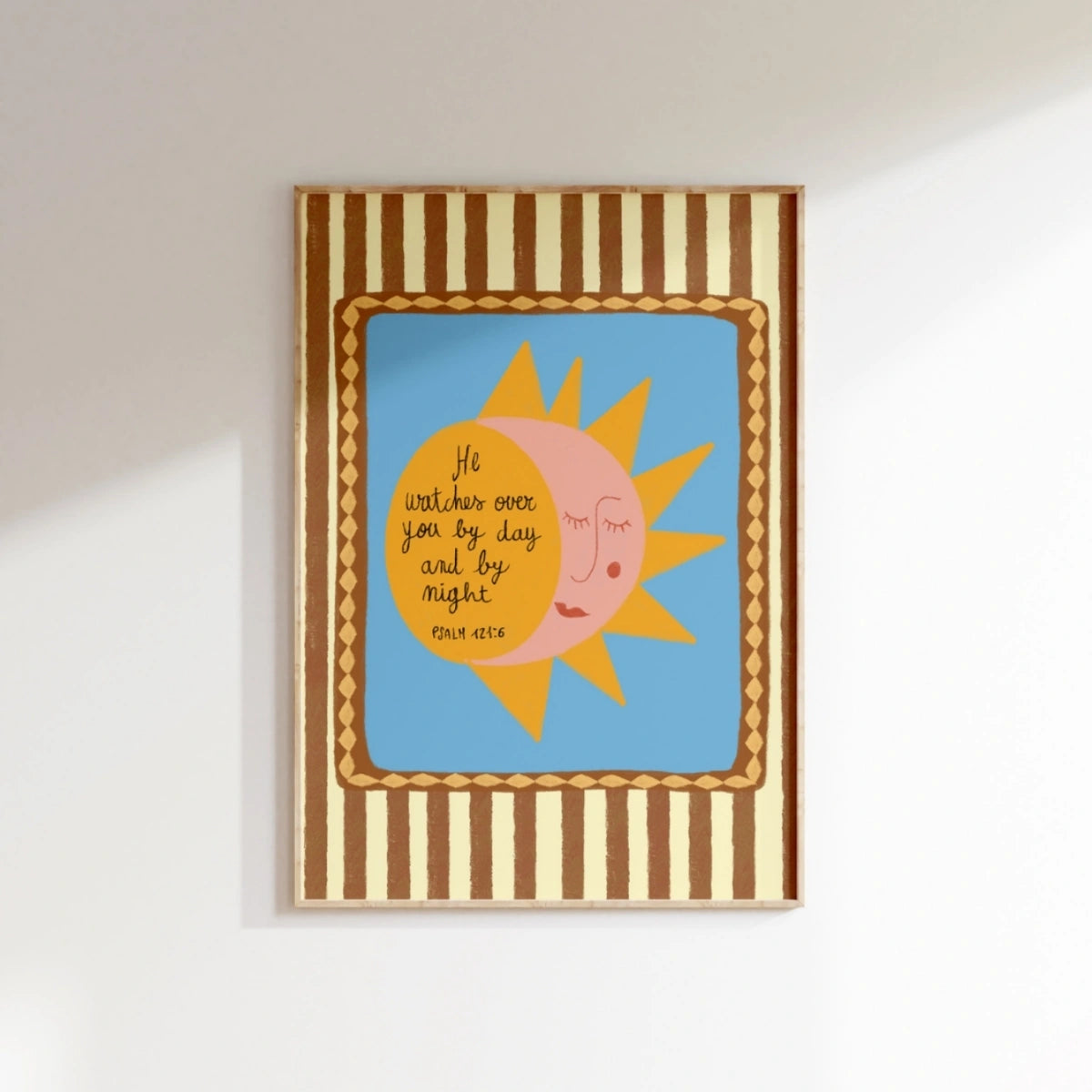 Sun and Moon Christian Nursery Print, Colorful Wall Decor