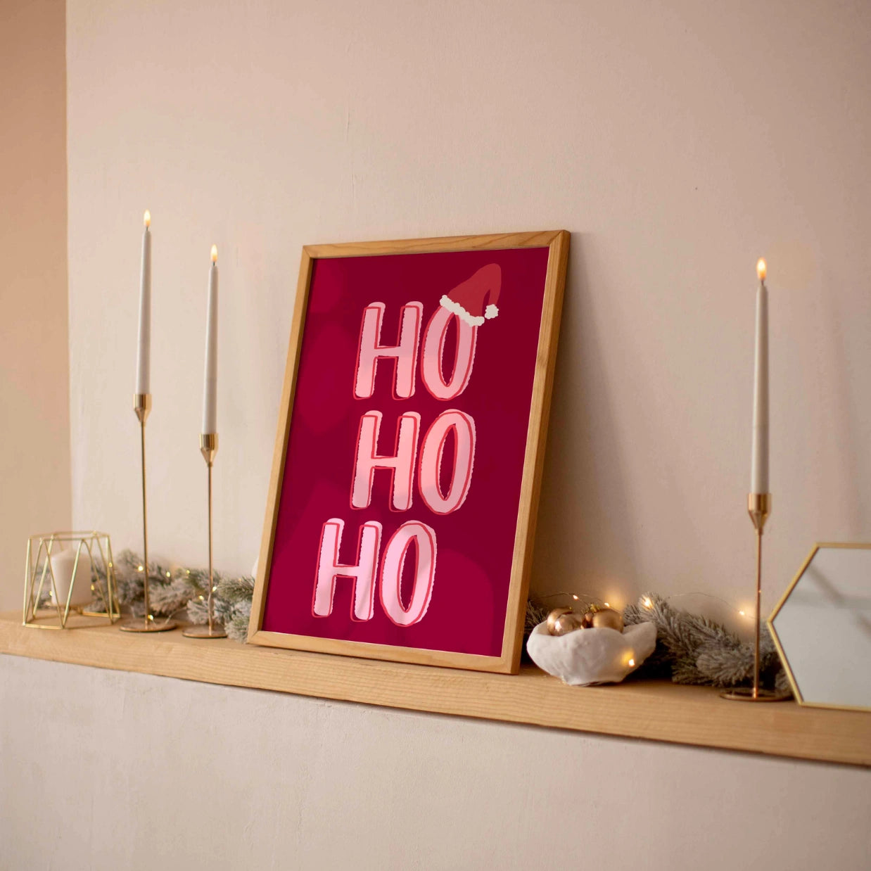Red and Pink Xmas Typography Art