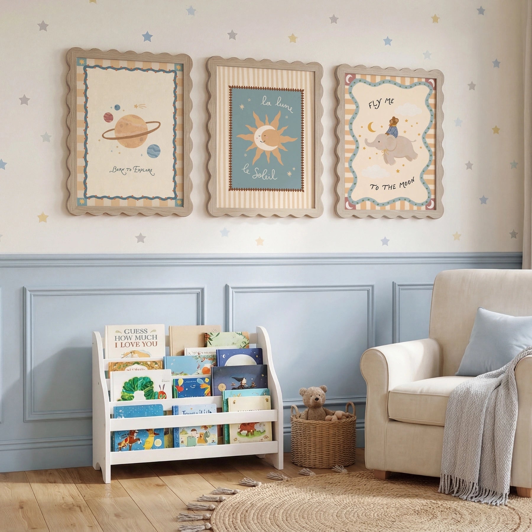 Space Nursery Wall Art Set of 3