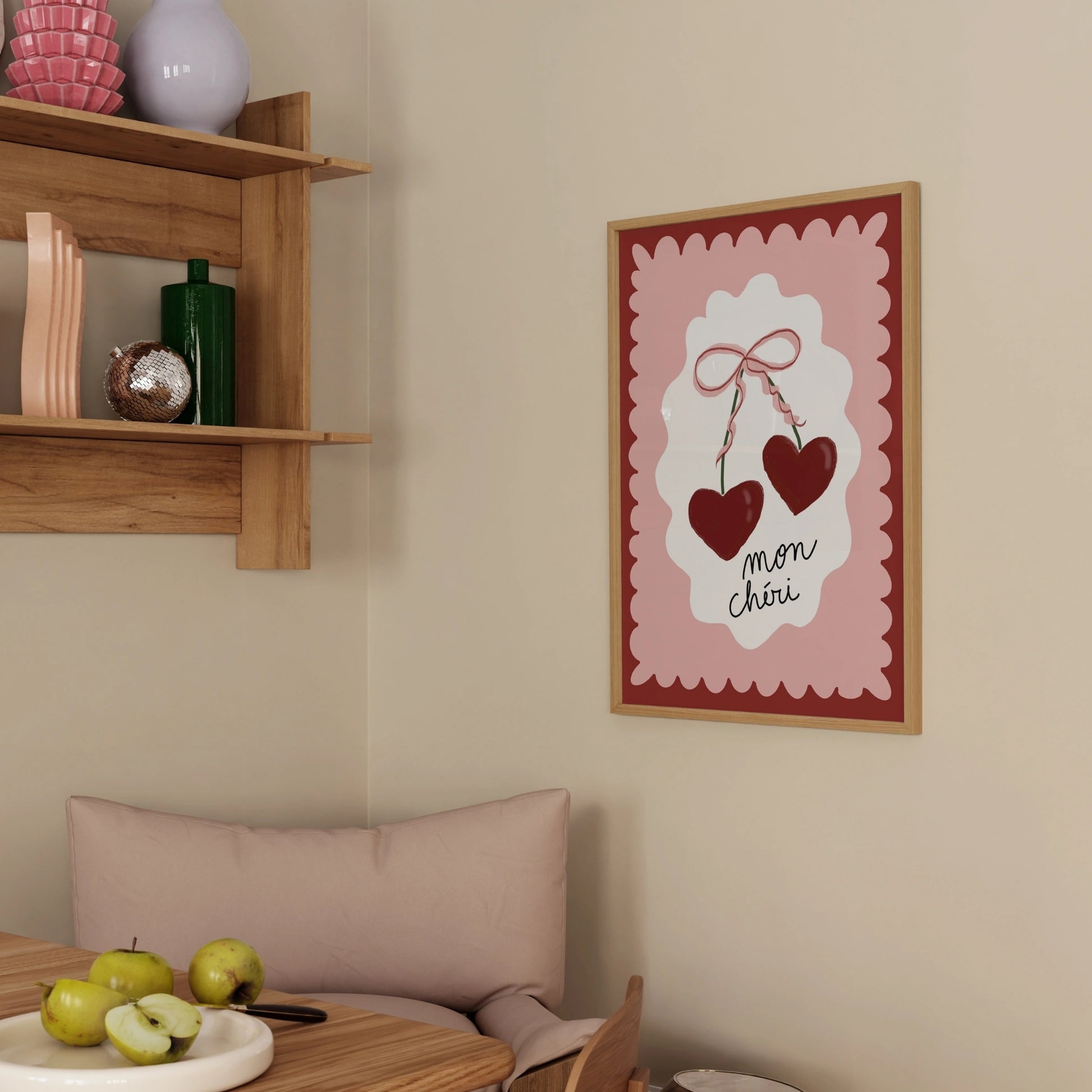 Decorazione murale per la tavola da pranzo italiana – Stampa di pasta, vino e cucina