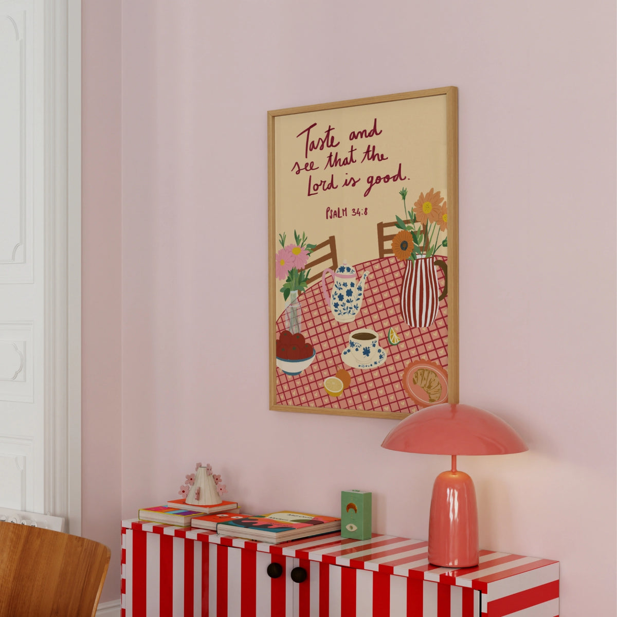Table Scene Code Cozy Faith Table Scene Artwork – Wall Art Prints | Wallify