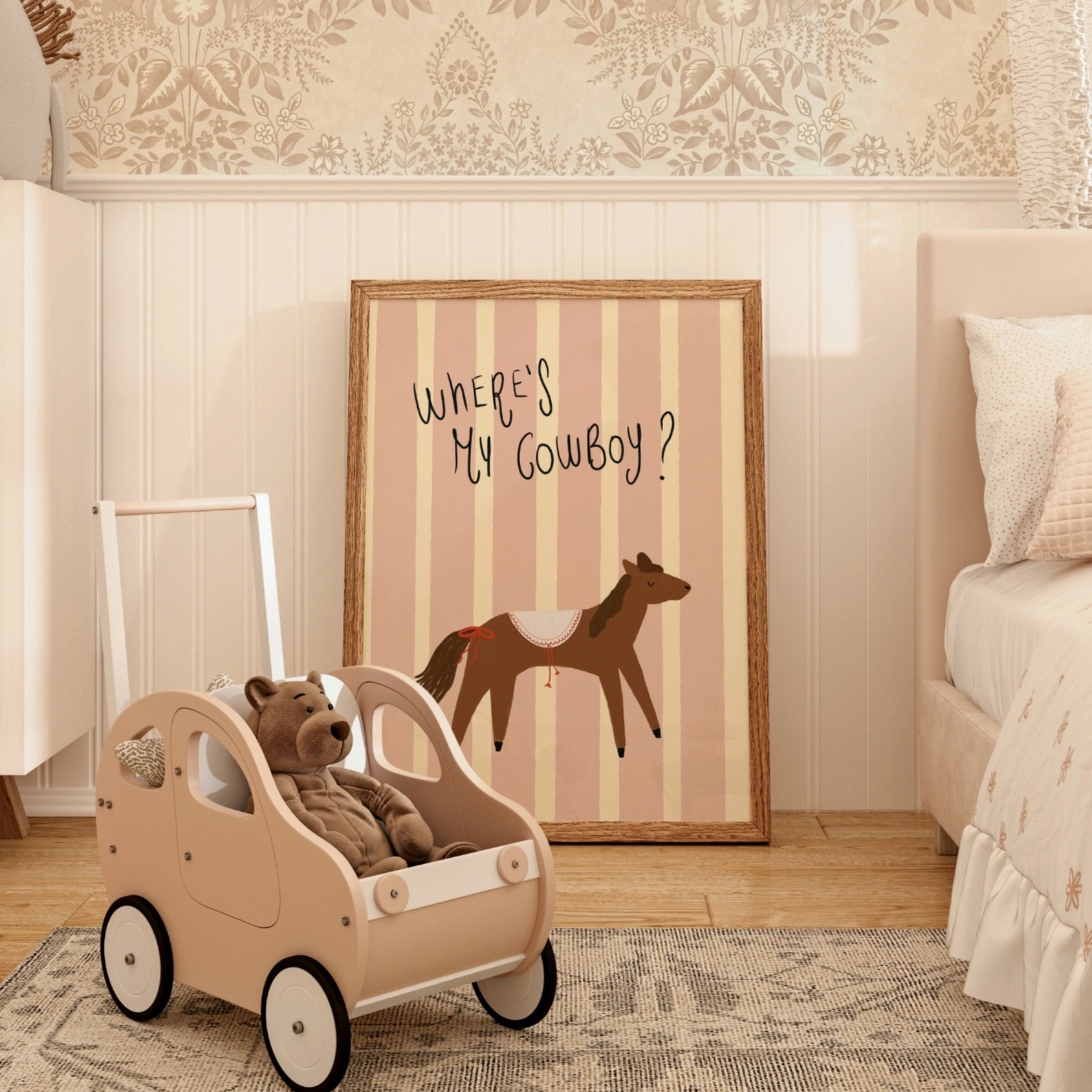 Arte murale vintage raffigurante un cavallo