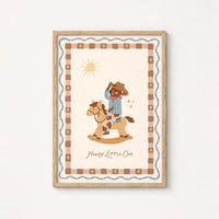 Cute Bear Cowboy Nursery Wall Art