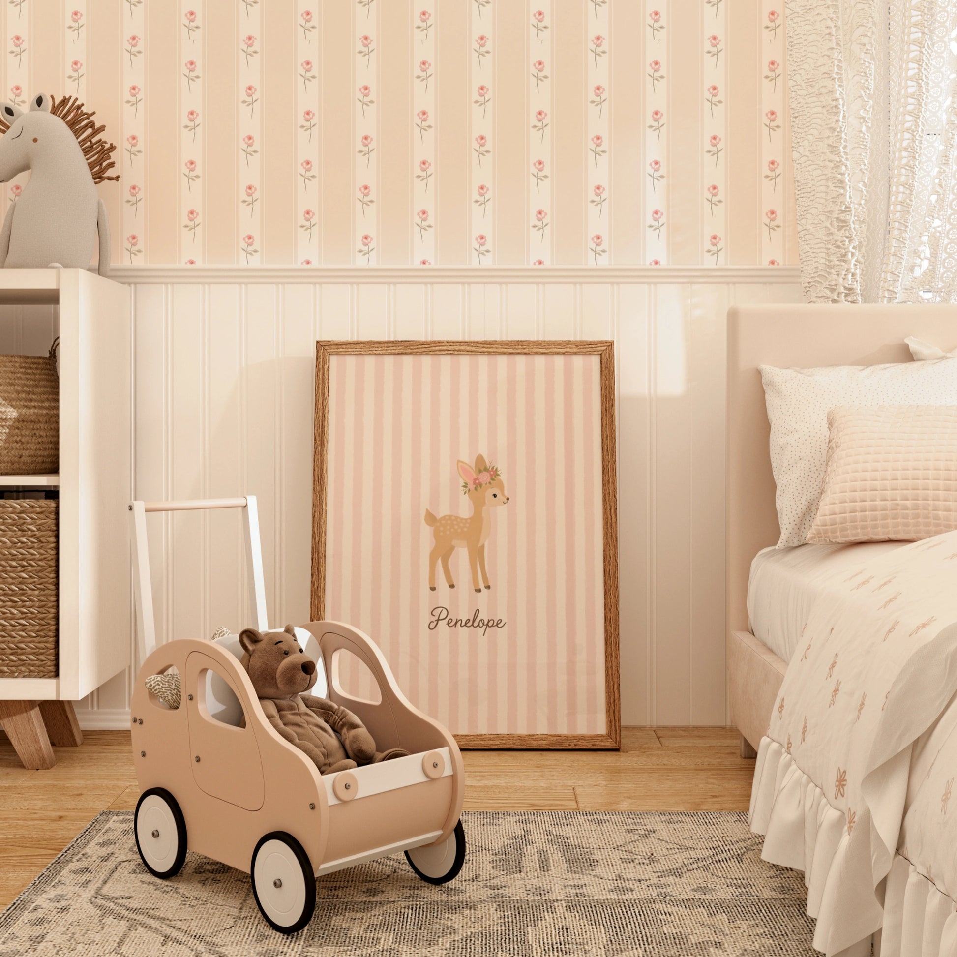 Personalized Nursery Name with Bunny – Personalized wall art