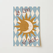 La Lune et le Soleil Blue – Nursery & Kids Wall Art