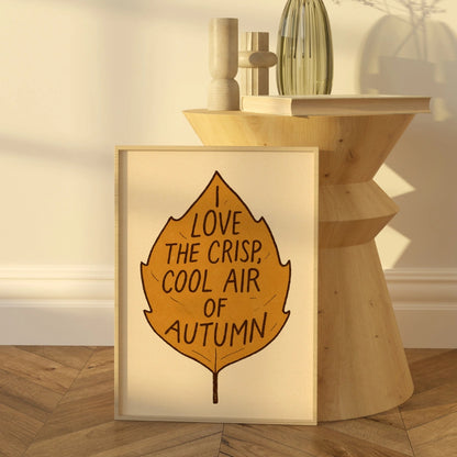 Crisp Autumn Air Wall Art - Cozy Fall Quote Print