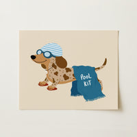 Pool Kit Dachshund Nursery Print
