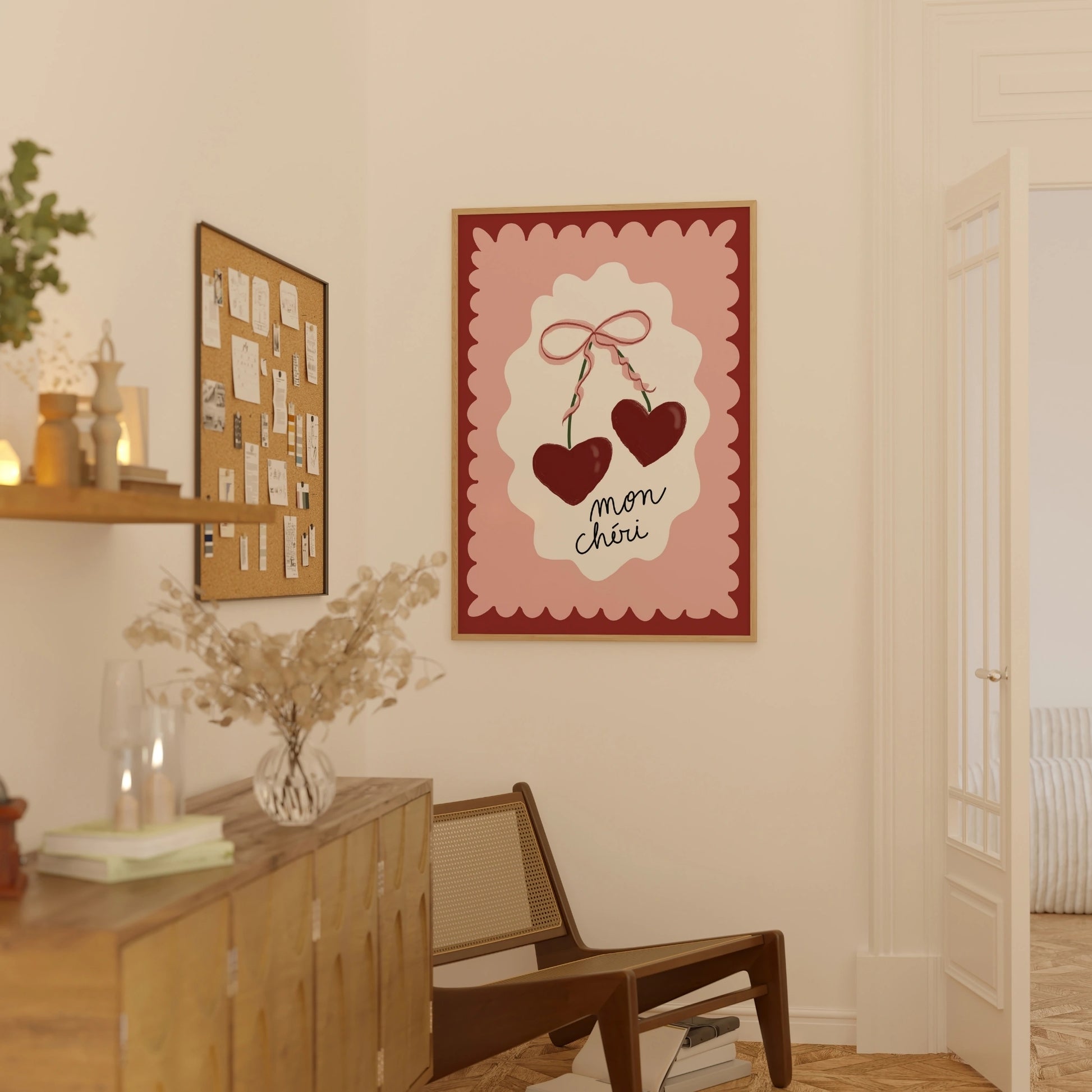 Decorazione murale per la tavola da pranzo italiana – Stampa di pasta, vino e cucina