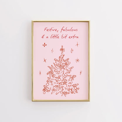 Fabulous Festive Tree – Minimal Line Art Holiday Poster
