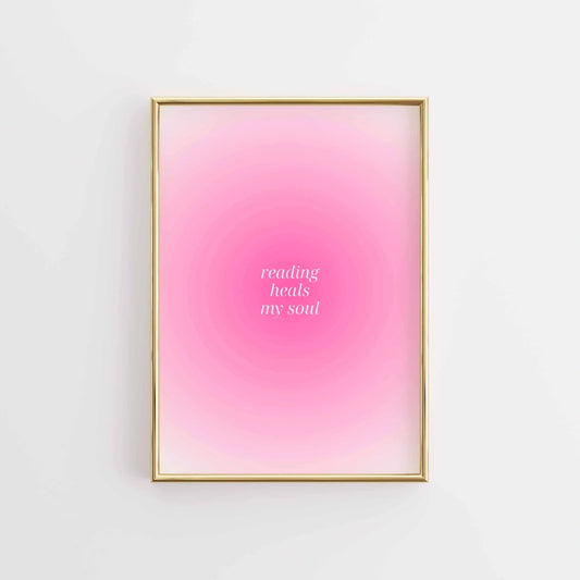 Reading Heals My Soul  – Minimal Bookish Print