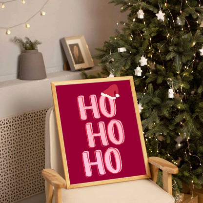 Red and Pink Xmas Typography Art