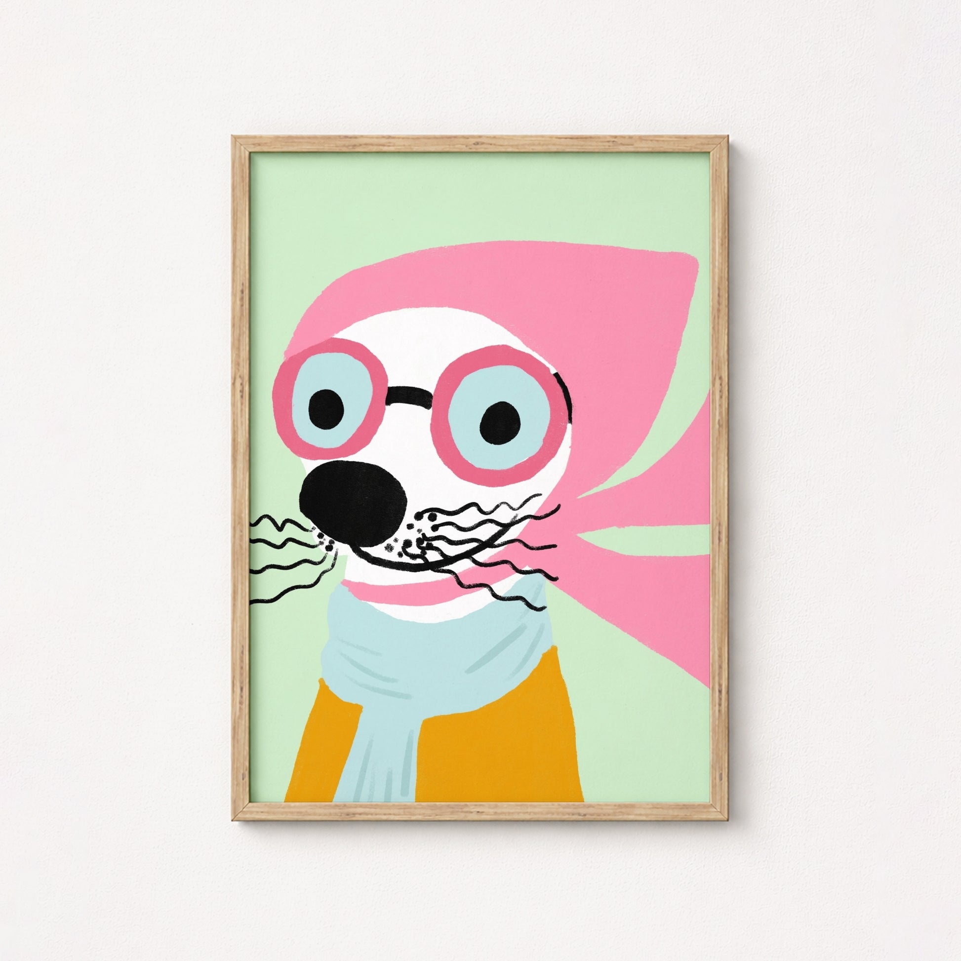 Hipster Seal Wall Art - Funny Animal Poster