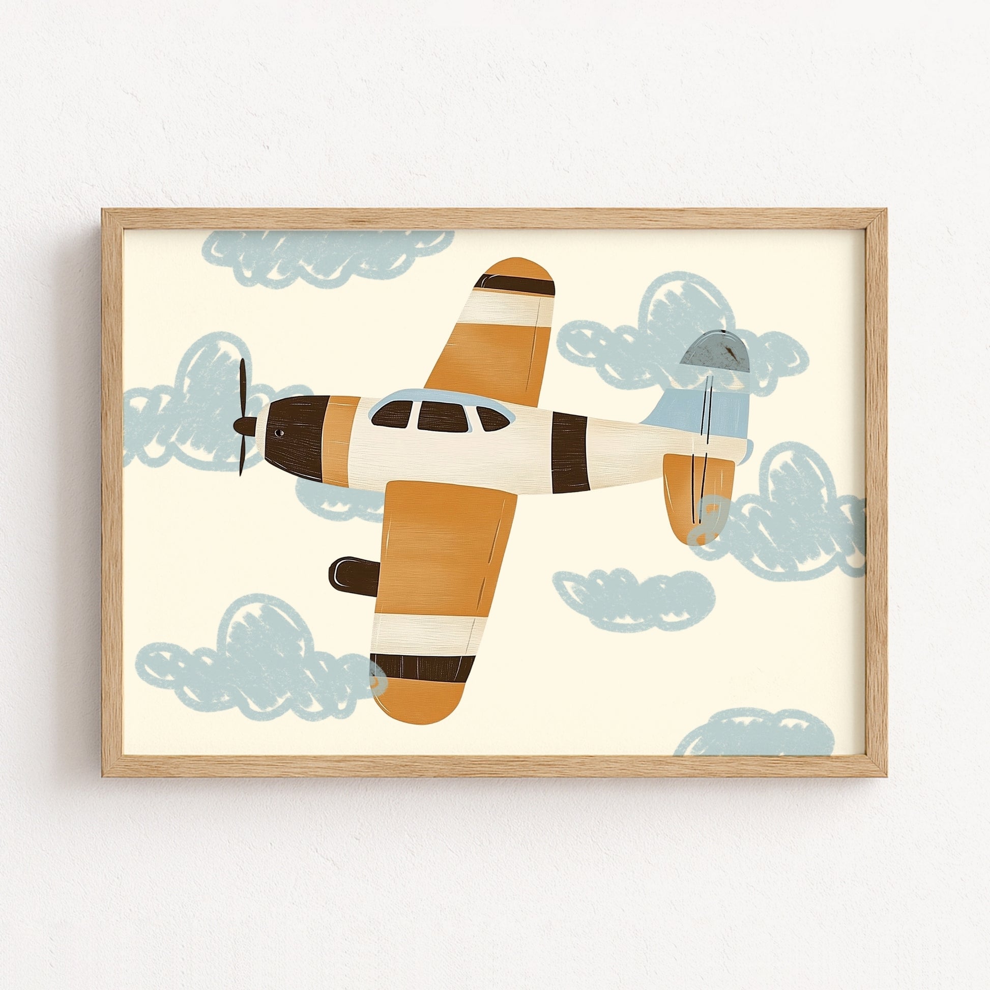 Airplane Nursery Print – Cute Plane Wall Art for Boys