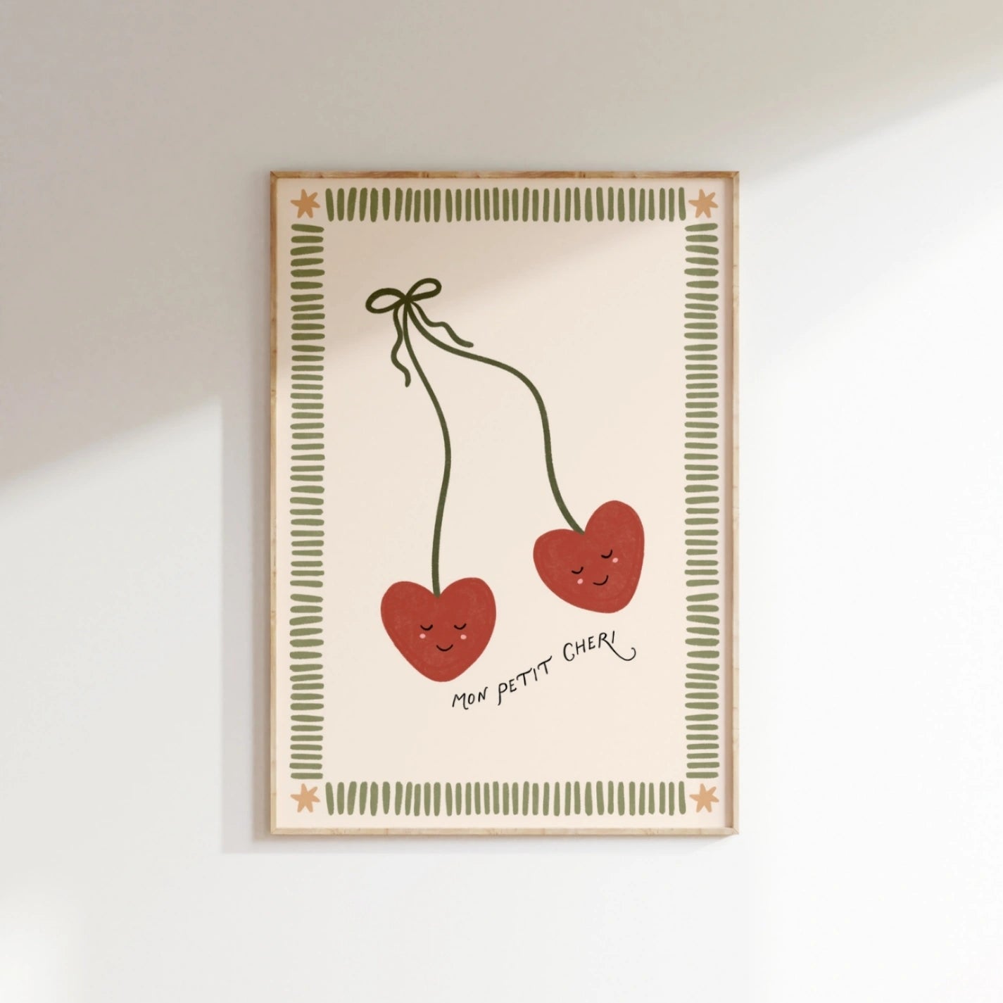 Cherry Nursery Wall Art, Whimsical Kids Decor