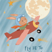 Fly Me to the Moon Bunny – Nursery & Kids Wall Art