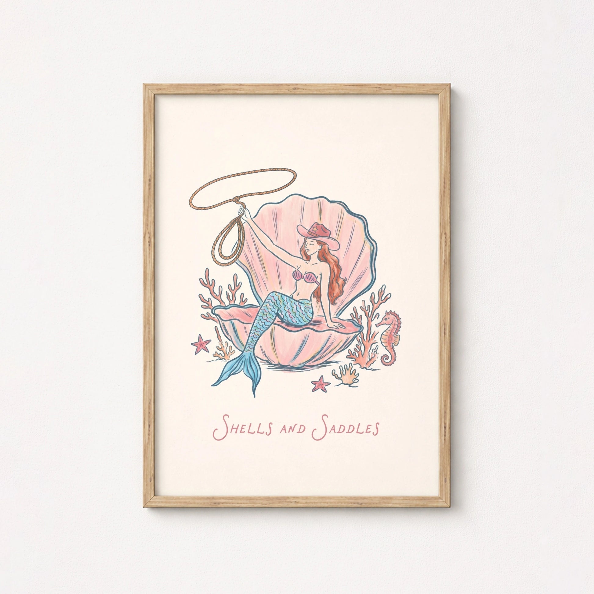 Coastal Cowgirl Mermaid Print