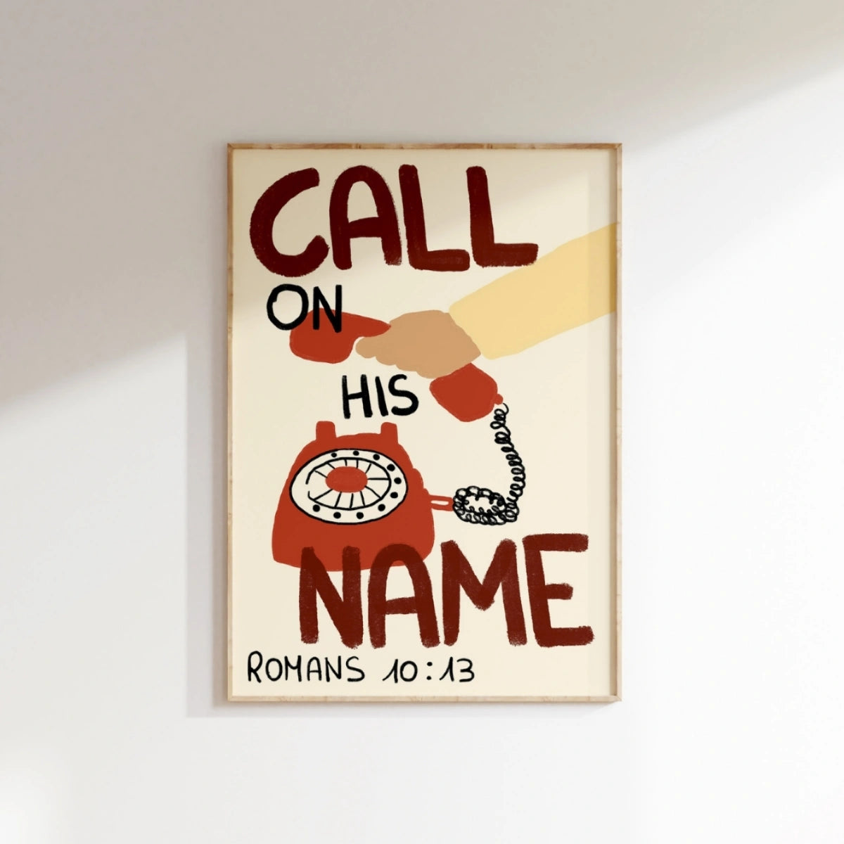 Affiche « Invoquez Son Nom » – Verset biblique chrétien, décoration murale chrétienne