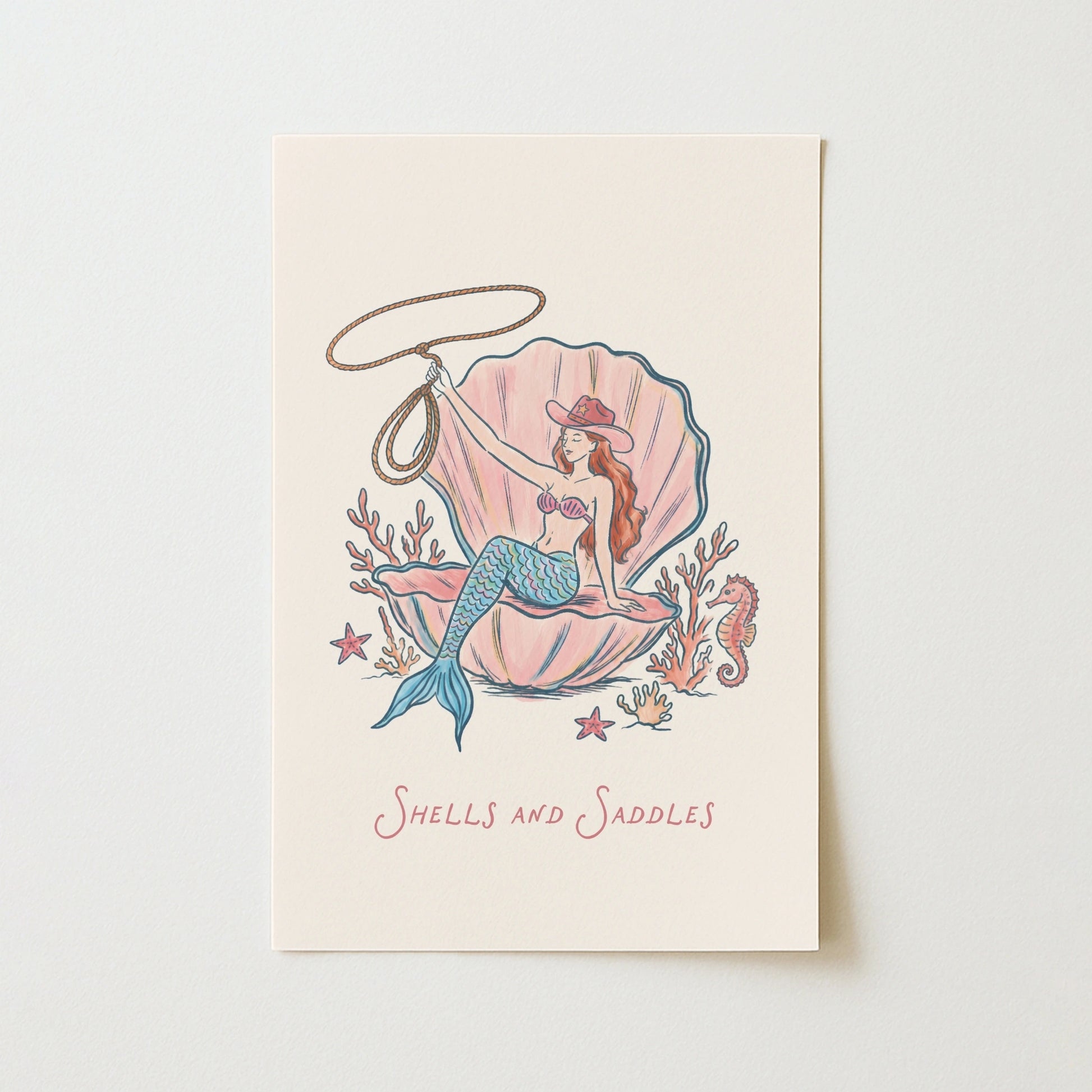 Coastal Cowgirl Mermaid Print