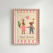 Best Friends Bunny and Mouse Pink – Nursery & Kids Wall Art