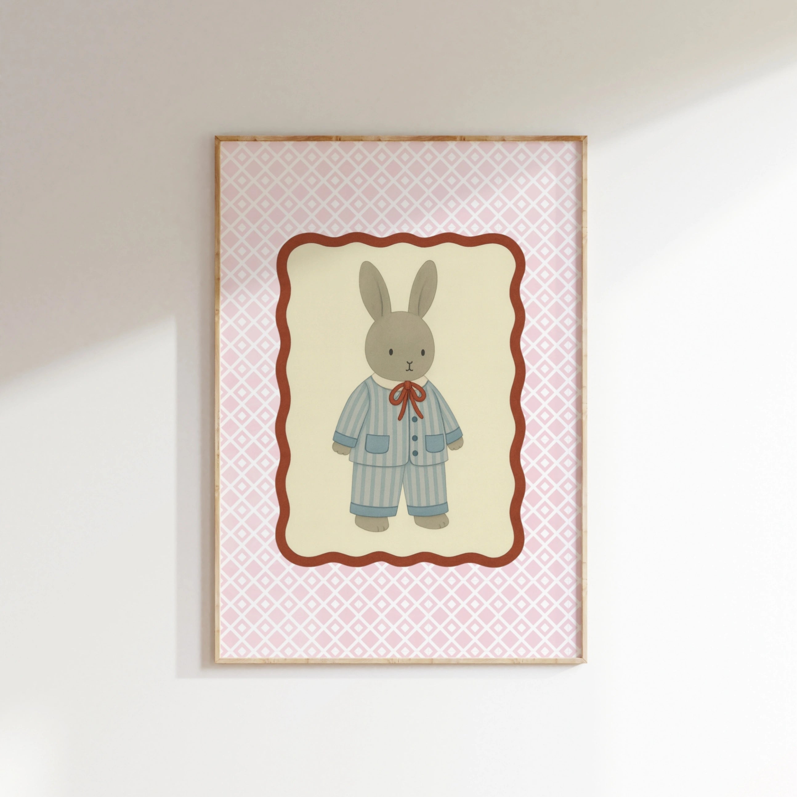 Affiche lapin endormi pour chambre de bébé, Décoration de chambre de bébé vintage