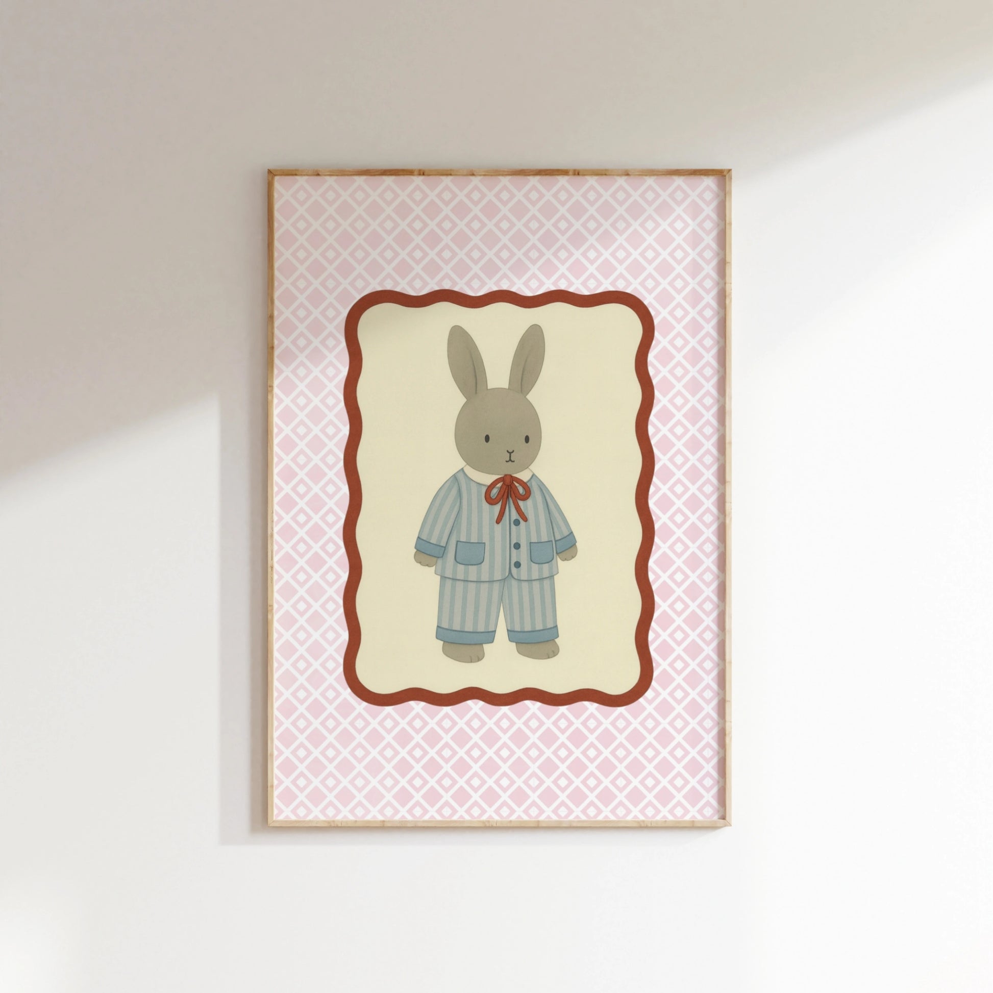 Sleepy Bunny Nursery Print, Vintage Nursery Decor
