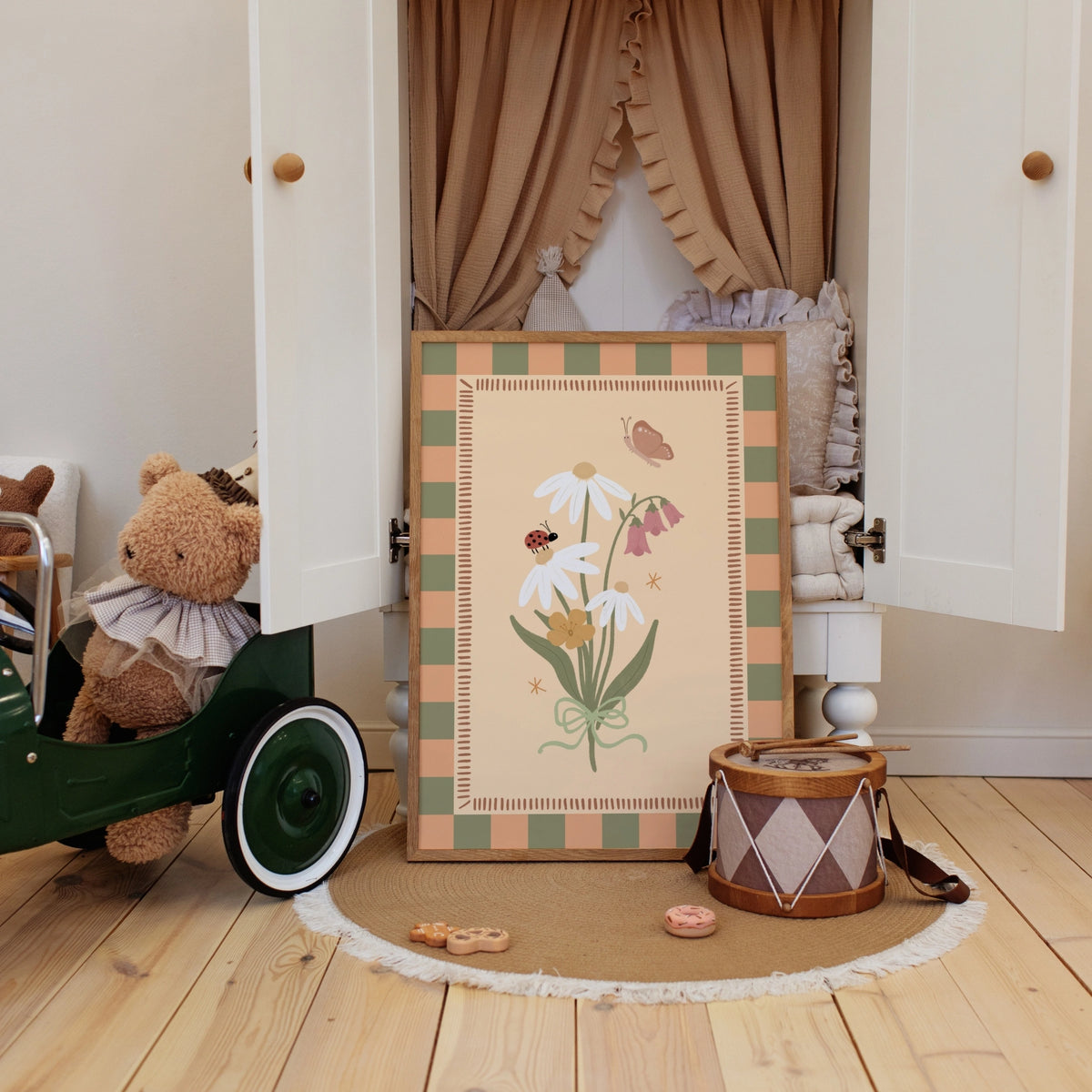 Daisy Flower Nursery Wall Art, Whimsical Kids Decor – Wall Art Prints ...