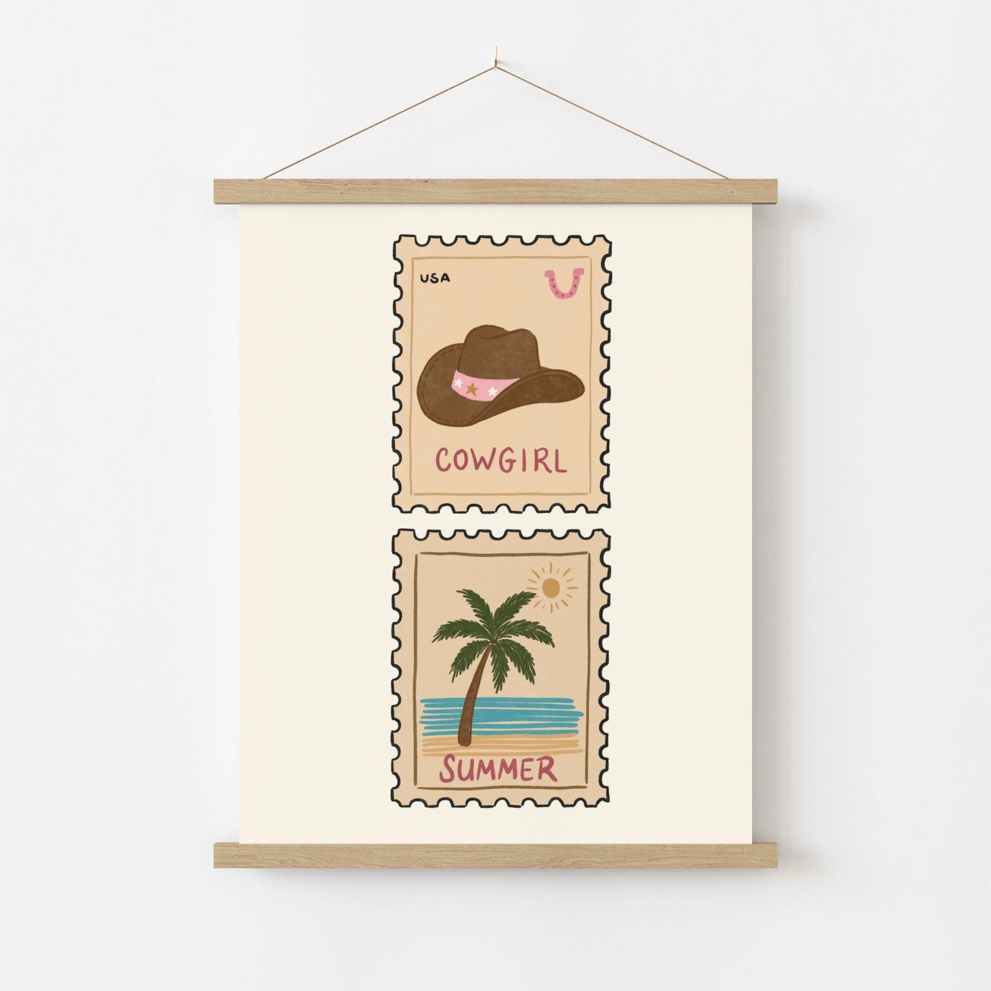 Coastal Cowgirl Postage Stamp Print