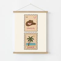 Coastal Cowgirl Postage Stamp Print
