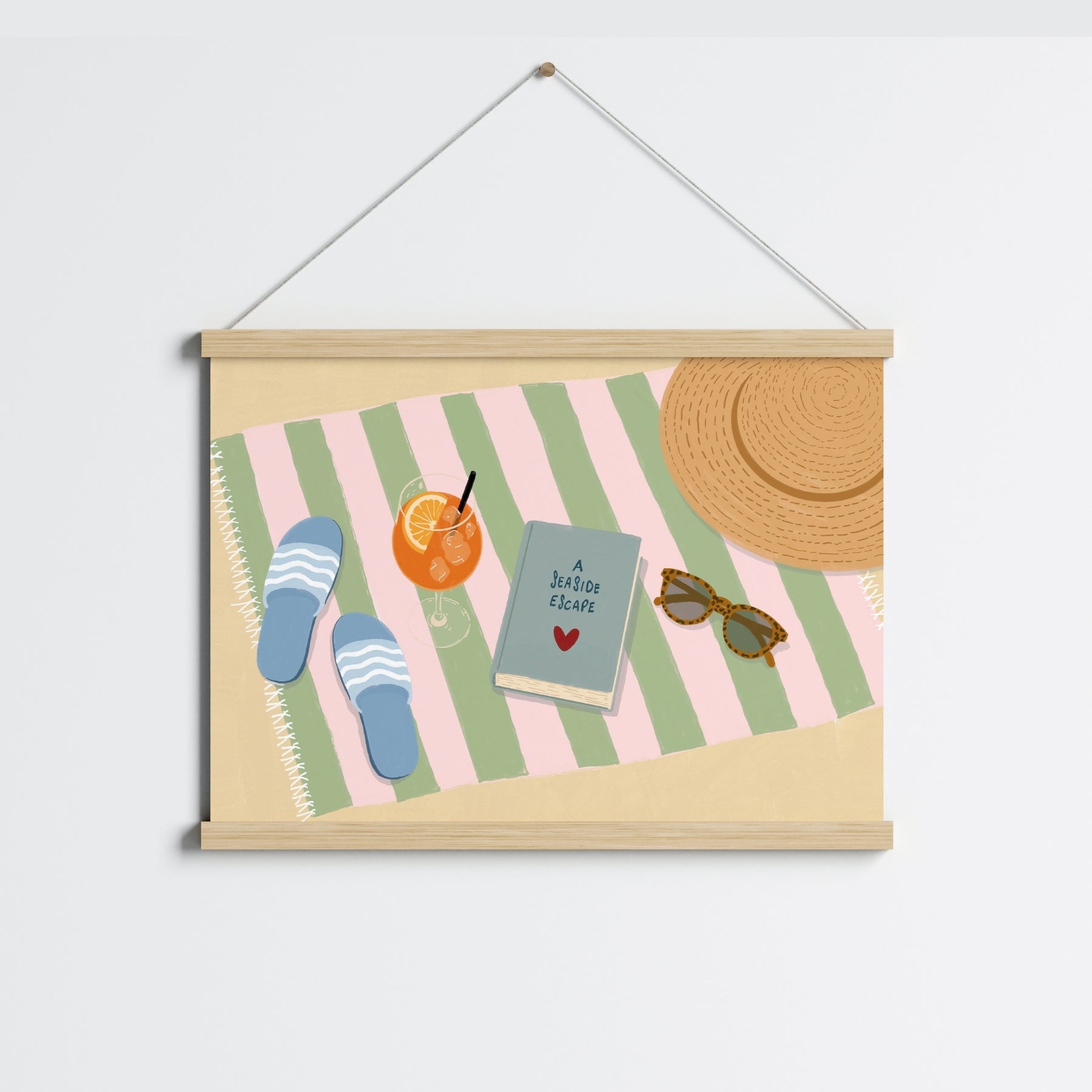 Surf Up Wall Art - Poster colorato con tavola da surf