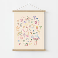 Colorful Food Wall Art – Playful Kitchen Poster, Kitchen Wall Decor
