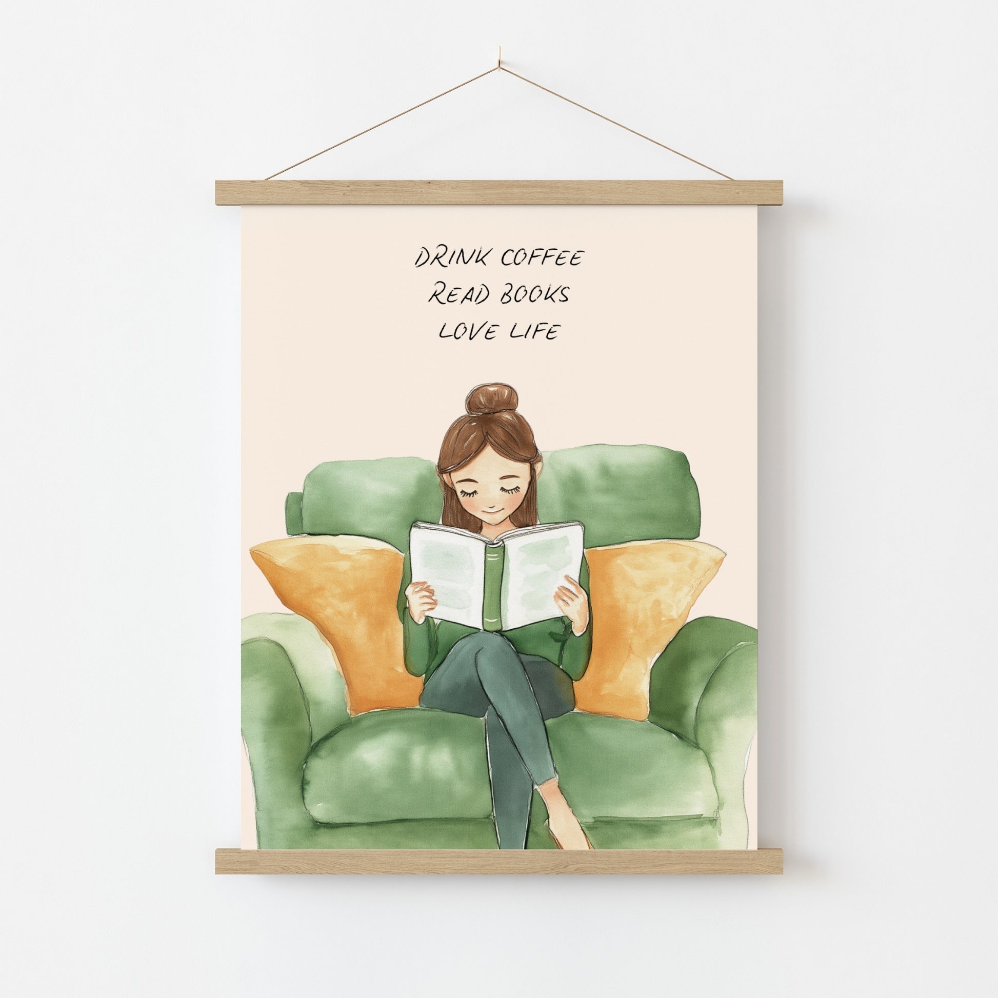 Drink Coffee Read Books Love Life – Cozy Reading Quote Print
