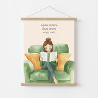 Drink Coffee Read Books Love Life – Cozy Reading Quote Print