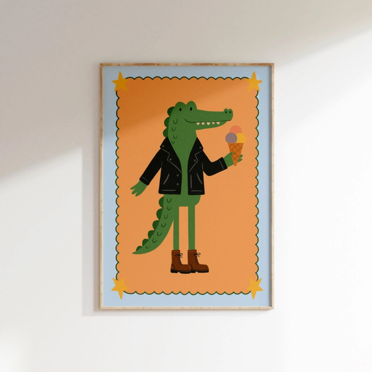 Cool Crocodile Nursery Print, Colorful Kids Decor