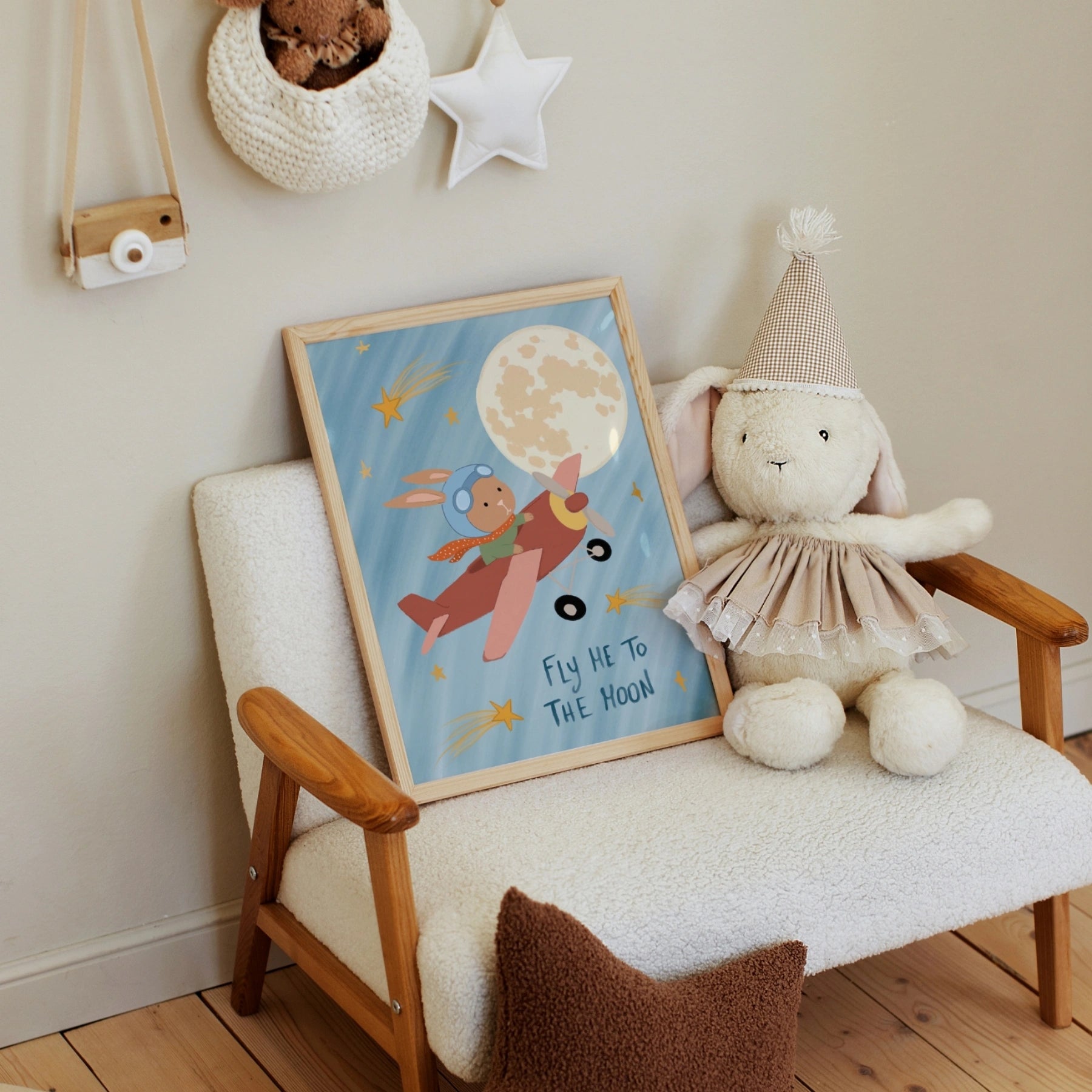 Fly Me To The Moon Nursery Wall Art, Space Nursery Decor