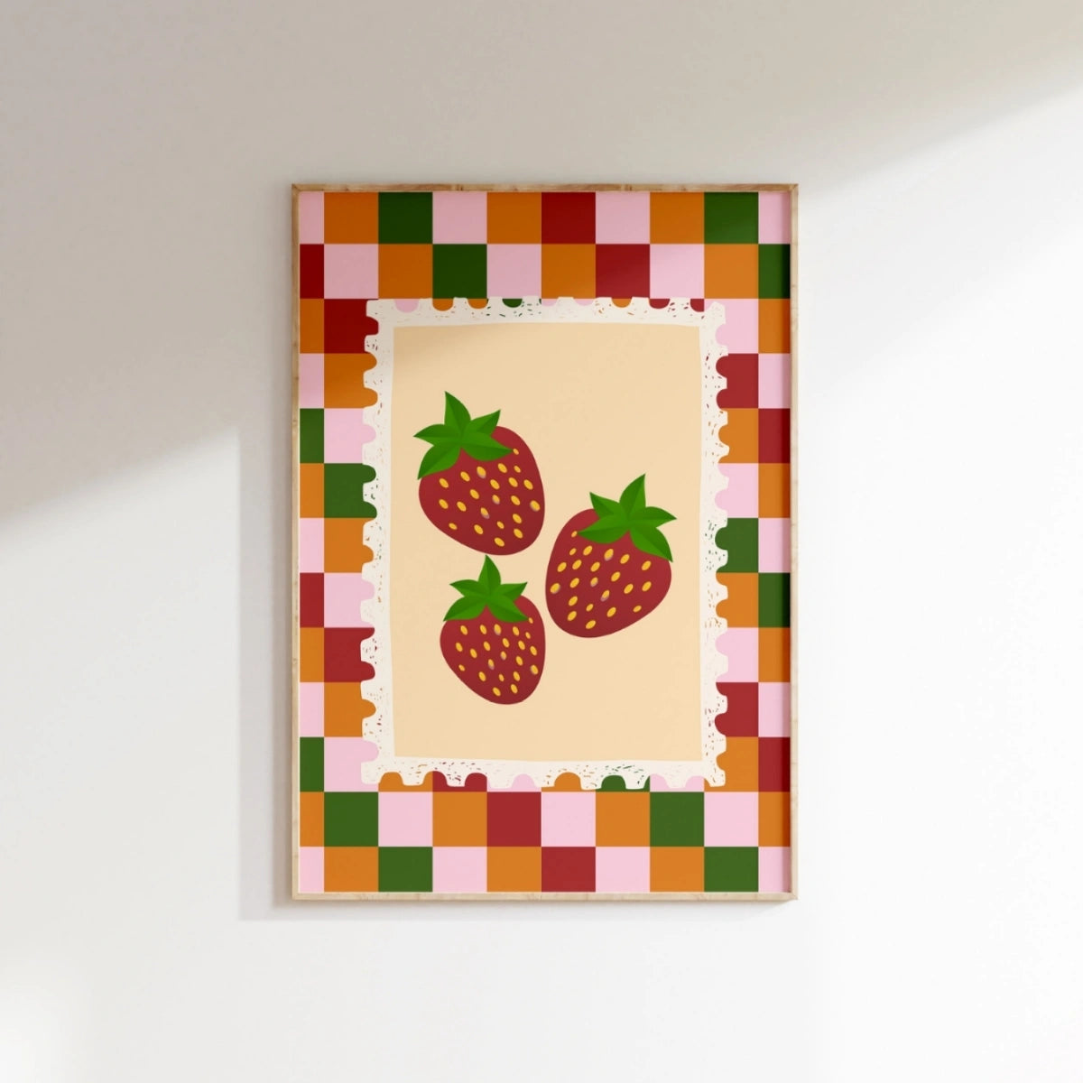 Strawberry Nursery Print, Colorful Kids Decor