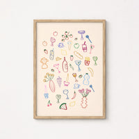 Colorful Food Wall Art – Playful Kitchen Poster, Kitchen Wall Decor