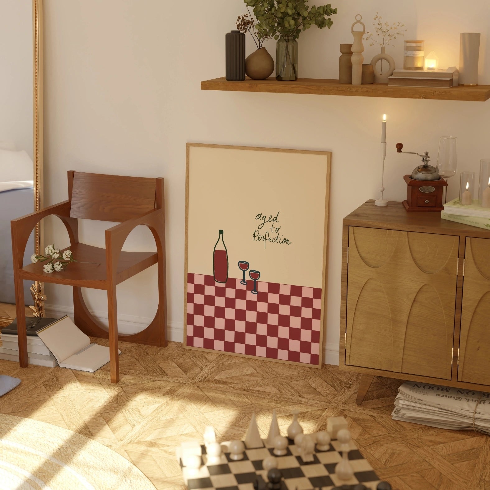 Arredamento in stile bistrò italiano vintage, decorazione da parete per cucina
