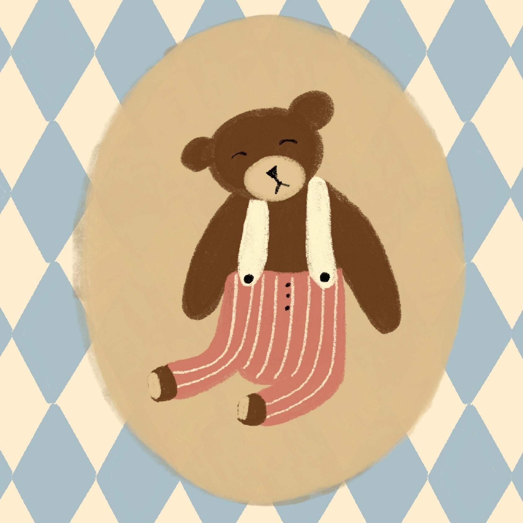 Stampa vintage per cameretta orsacchiotto