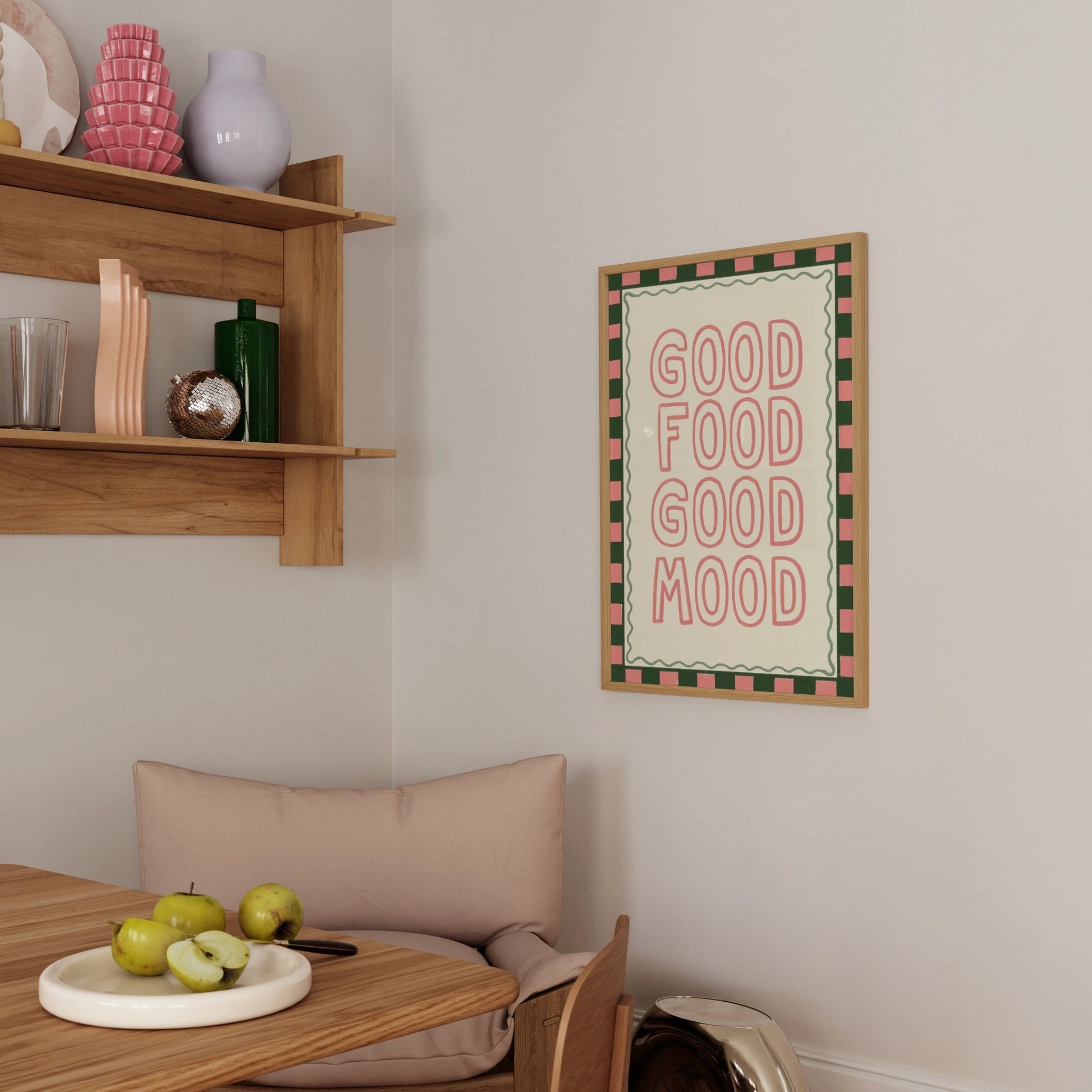 Decorazione murale per la tavola da pranzo italiana – Stampa di pasta, vino e cucina