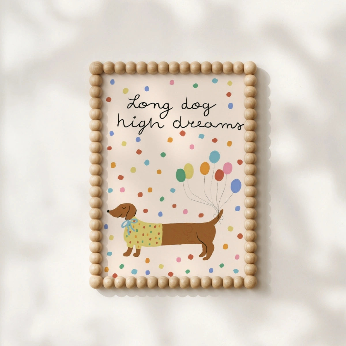 Cute Dachshund Wall Art, Colorful Kids Decor