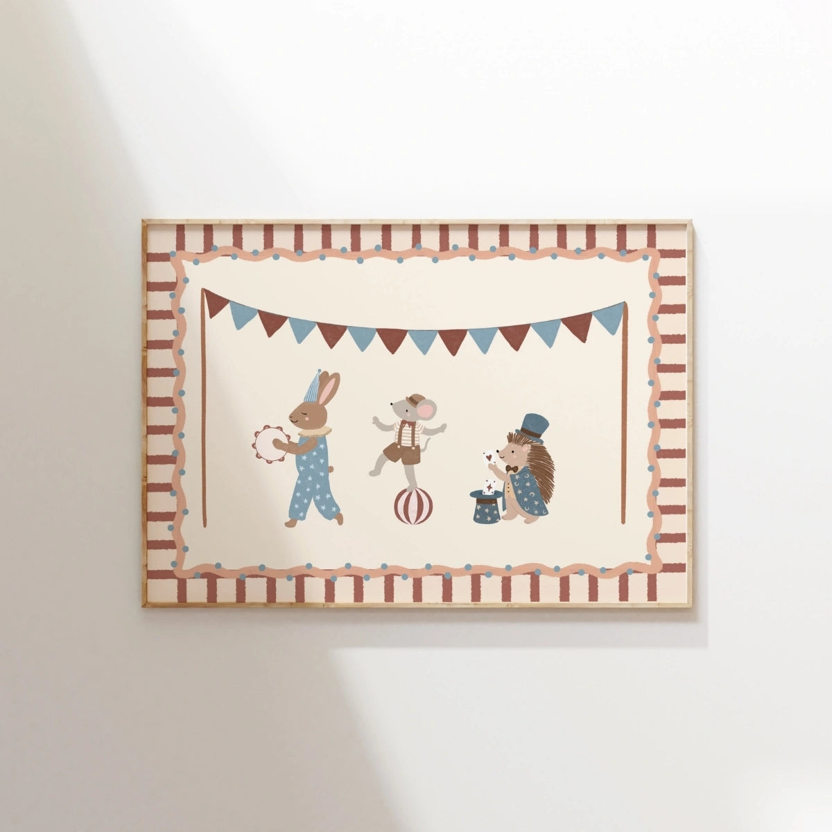 Poster pour chambre de bébé avec animaux de cirque
