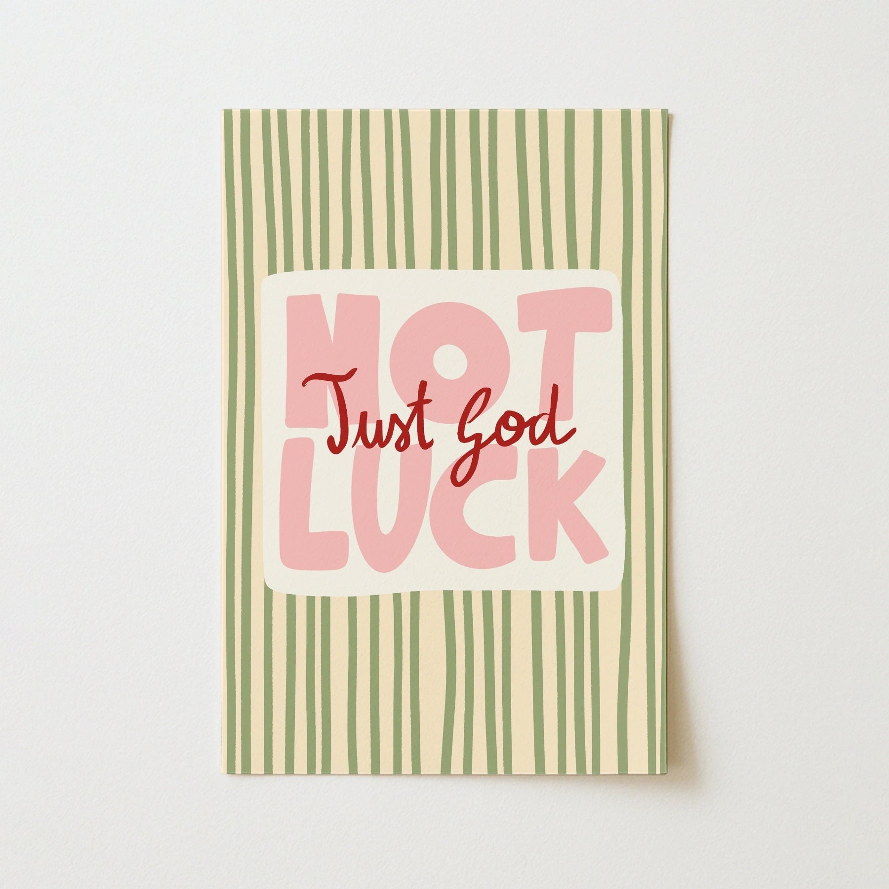 Lámina Cristiana « Just God Not Luck »