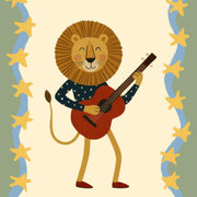 Lion Playing Guitar – Nursery & kids wall art